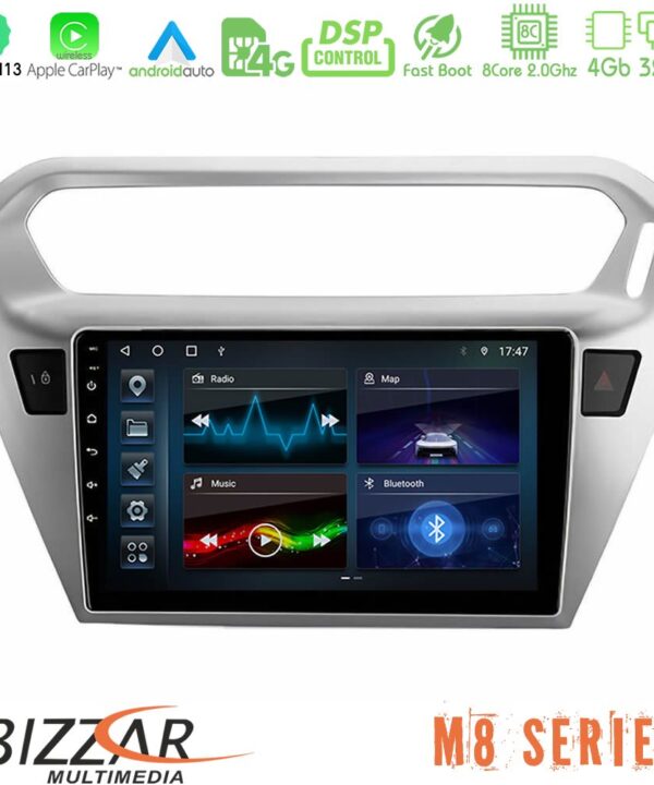 Kimpiris - Bizzar M8 Series Citroën C-Elysée / Peugeot 301 8Core Android13 4+32GB Navigation Multimedia Tablet 9"