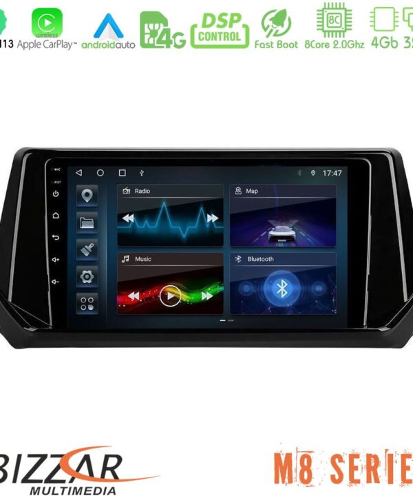 Kimpiris - Bizzar M8 Series Peugeot 208 2019-2023 8Core Android13 4+32GB Navigation Multimedia Tablet 9"