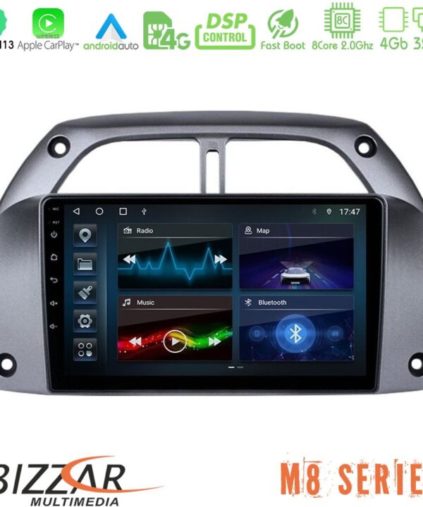 Kimpiris - Bizzar M8 Series Toyota RAV4 2001 - 2006 8core Android13 4+32GB Navigation Multimedia Tablet 9"