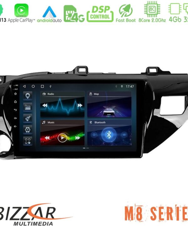 Kimpiris - Bizzar M8 Series Toyota Hilux 2017-2021 8core Android13 4+32GB Navigation Multimedia Tablet 10"
