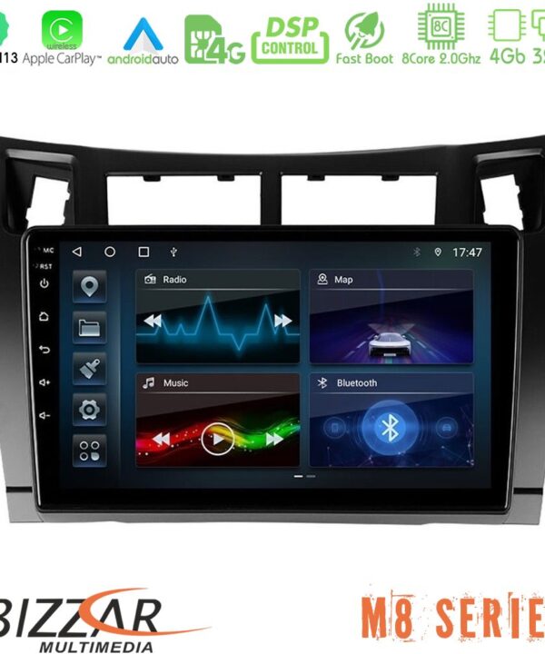 Kimpiris - Bizzar M8 Series Toyota Yaris 8core Android13 4+32GB Navigation Multimedia Tablet 9" (Μαύρο Χρώμα)