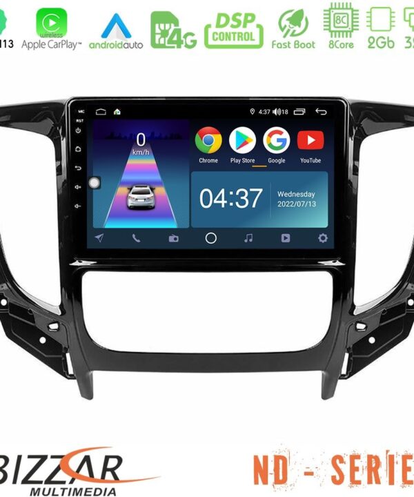 Kimpiris - Bizzar ND Series 8Core Android13 2+32GB Mitsubishi L200 2016-> & Fiat Fullback (Auto A/C) Navigation Multimedia Tablet 9"