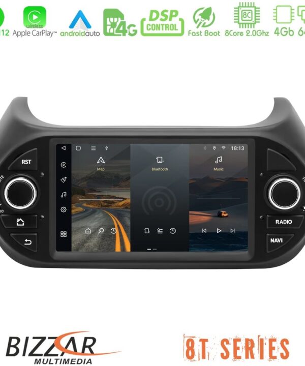 Kimpiris - Bizzar OEM Fiat Fiorino/Citroen Nemo/Peugeot Bipper 8core Android12 4+32GB Navigation Multimedia Deckless 7" με Carplay/AndroidAuto
