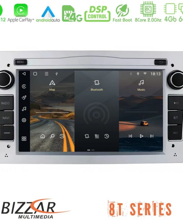 Kimpiris - Bizzar OEM Opel Astra/Corsa/Antara/Zafira 8core Android12 4+64GB Navigation Multimedia Deckless 7" με Carplay/AndroidAuto (ασημί)
