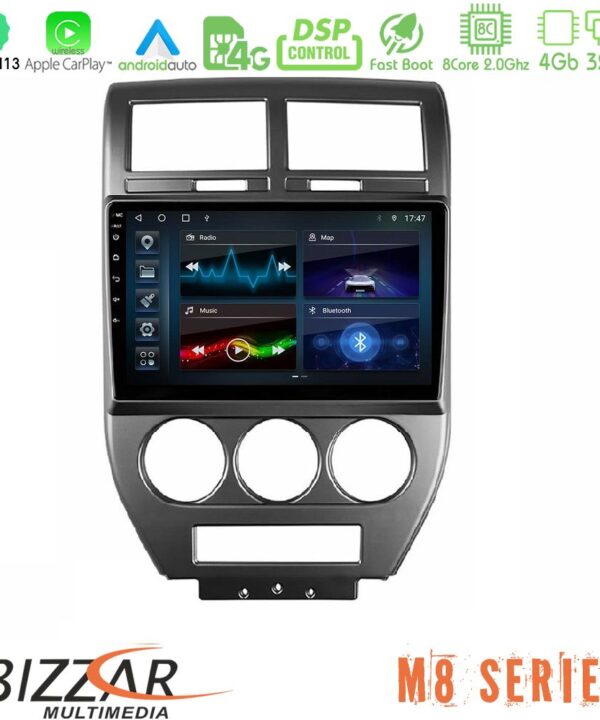 Kimpiris - Bizzar M8 Series Jeep Compass/Patriot 2007-2008 8core Android13 4+32GB Navigation Multimedia Tablet 10"