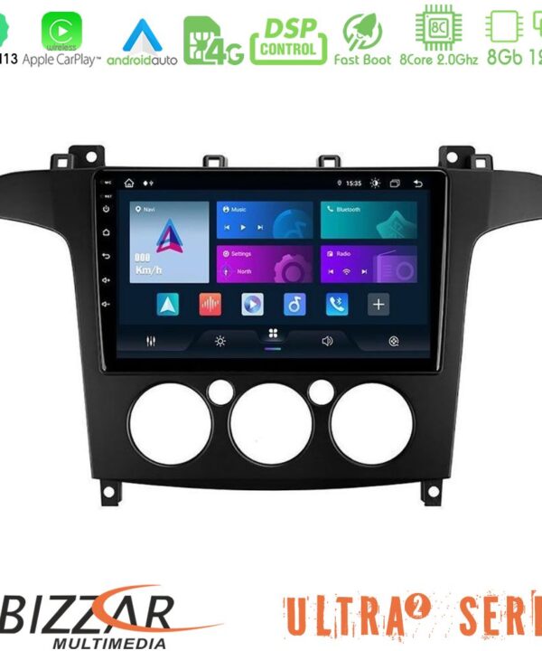 Kimpiris - Bizzar Ultra Series Ford S-Max 2006-2008 (manual A/C) 8core Android13 8+128GB Navigation Multimedia Tablet 9"