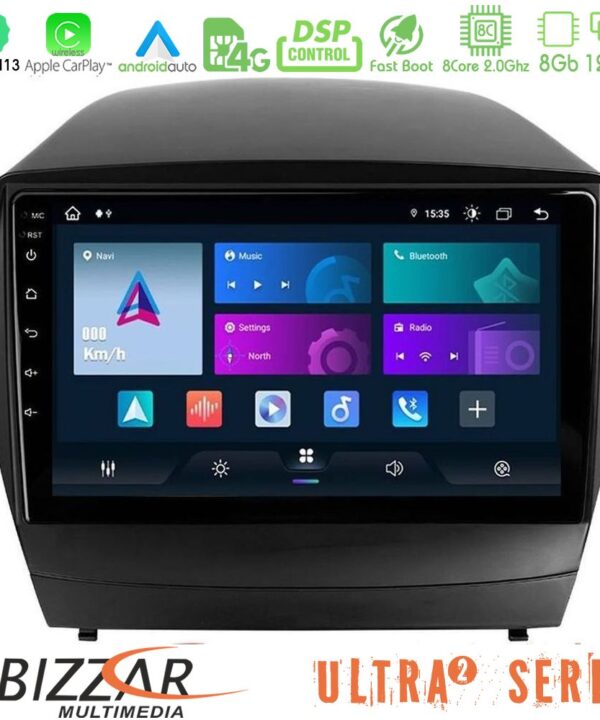Kimpiris - Bizzar Ultra Series Hyundai IX35 Auto A/C 8core Android13 8+128GB Navigation Multimedia Tablet 10"