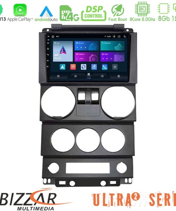 Kimpiris - Bizzar Ultra Series Jeep Wrangler 2Door 2008-2010 8core Android13 8+128GB Navigation Multimedia Tablet 9"