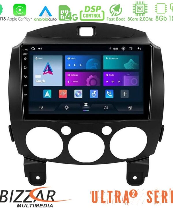 Kimpiris - Bizzar Ultra Series Mazda 2 2008-2014 8core Android13 8+128GB Navigation Multimedia Tablet 9"