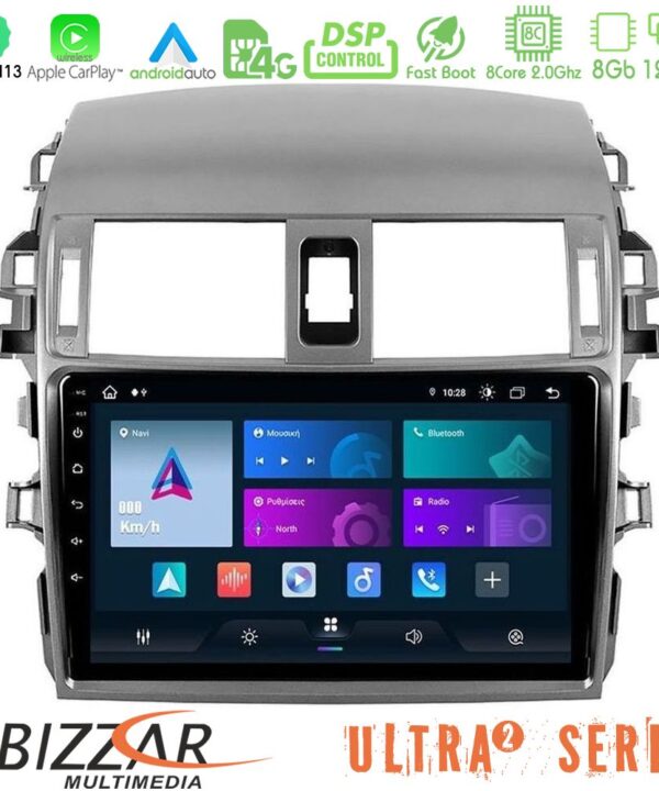 Kimpiris - Bizzar Ultra Series Toyota Corolla 2008-2010 8core Android13 8+128GB Navigation Multimedia Tablet 9"