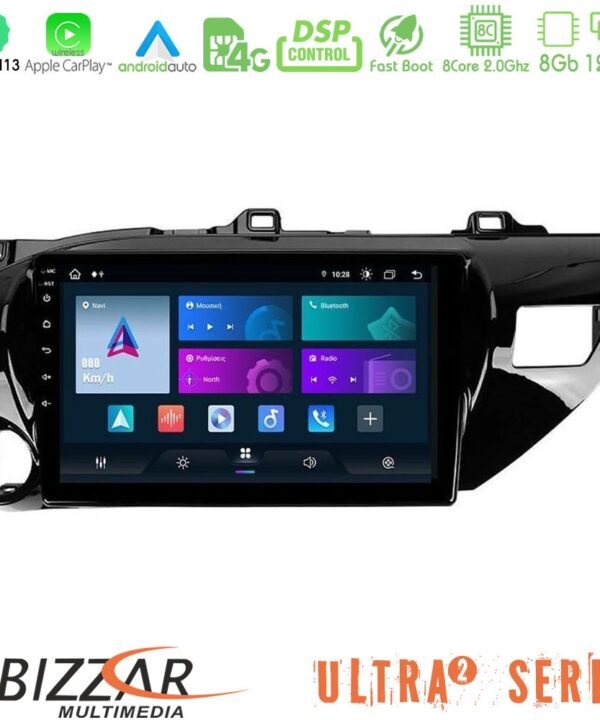 Kimpiris - Bizzar Ultra Series Toyota Hilux 2017-2021 8core Android13 8+128GB Navigation Multimedia Tablet 10"
