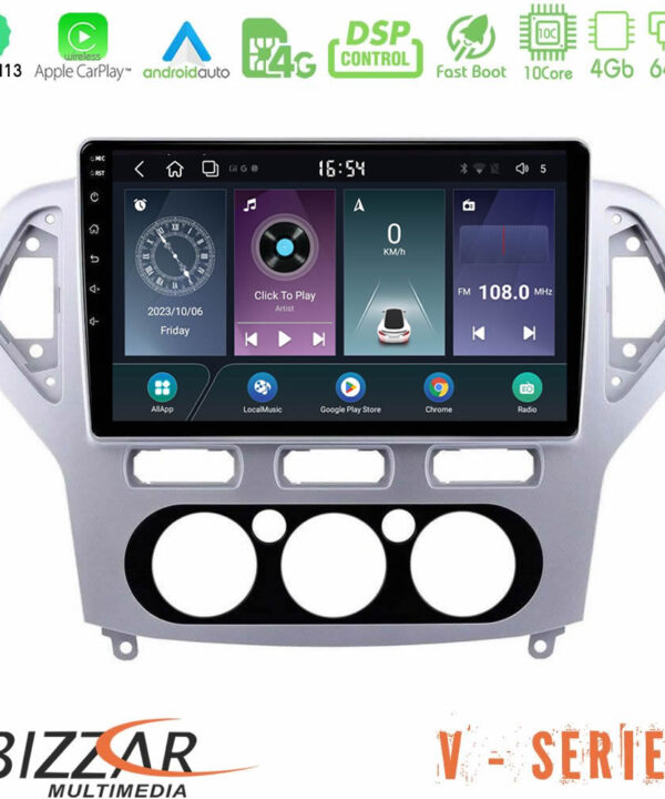 Kimpiris - Bizzar V Series Ford Mondeo 2007-2010 Manual A/C 10core Android13 4+64GB Navigation Multimedia Tablet 10"