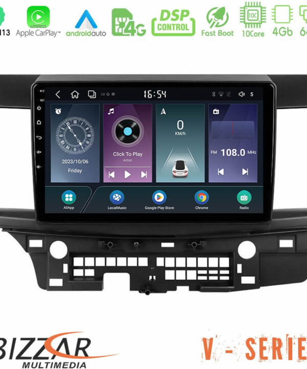 Kimpiris - Bizzar V Series Mitsubishi Lancer 2008 – 2015 10core Android13 4+64GB Navigation Multimedia Tablet 10"
