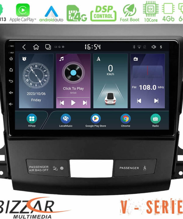 Kimpiris - Bizzar V Series Mitsubishi Outlander/Citroen C-Crosser/Peugeot 4007 10core Android13 4+64GB Navigation Multimedia Tablet 9"