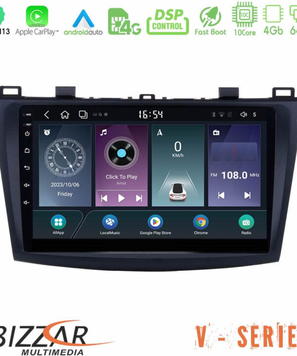 Kimpiris - Bizzar V Series Mazda 3 2009-2014 10core Android13 4+64GB Navigation Multimedia Tablet 9"