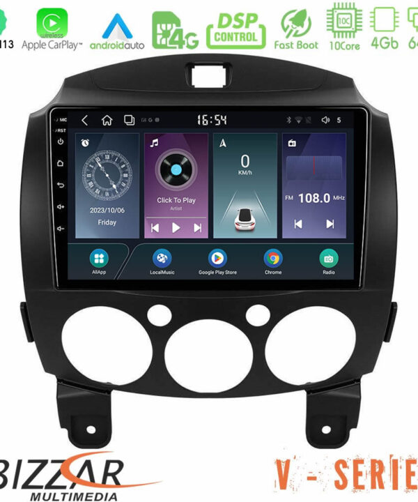 Kimpiris - Bizzar V Series Mazda 2 2008-2014 10core Android13 4+64GB Navigation Multimedia Tablet 9"