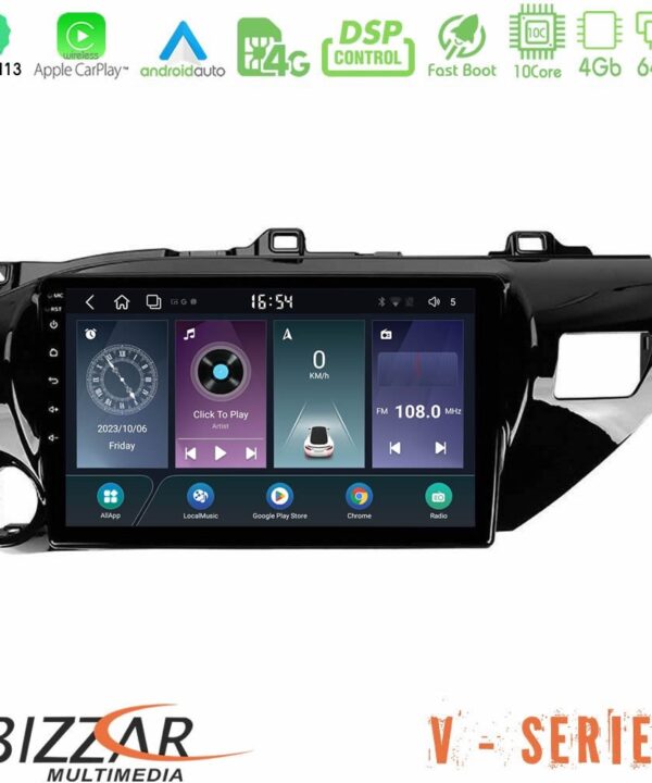 Kimpiris - Bizzar V Series Toyota Hilux 2017-2021 10core Android13 4+64GB Navigation Multimedia Tablet 10"