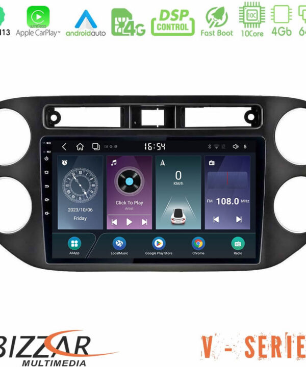 Kimpiris - Bizzar V Series VW Tiguan 10core Android13 4+64GB Navigation Multimedia Tablet 9" (23mm alarm button)