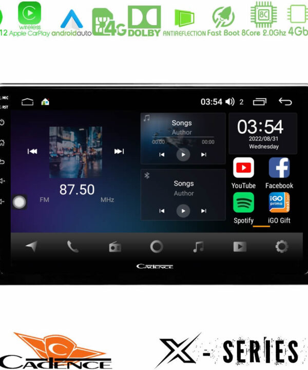 Kimpiris - Cadence X Series Peugeot Partner / Citroën Berlingo 2020-> 8Core Android12 4+64GB Navigation Multimedia Tablet 10"