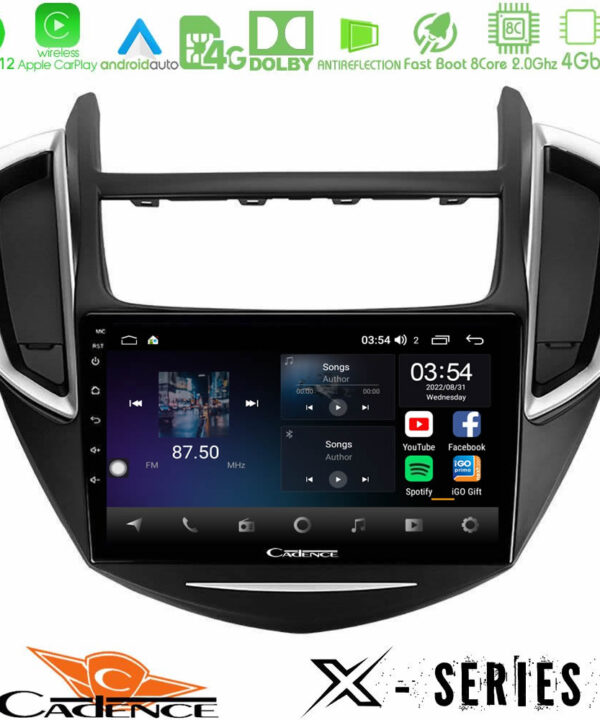 Kimpiris - Cadence X Series Chevrolet Trax 2013-2020 8core Android12 4+64GB Navigation Multimedia Tablet 9"