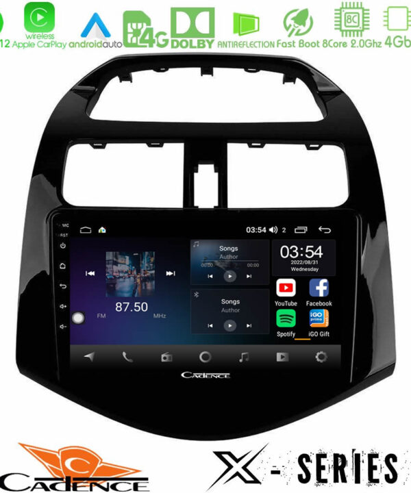 Kimpiris - Cadence X Series Chevrolet Spark 2009-2015 8core Android12 4+64GB Navigation Multimedia Tablet 9"
