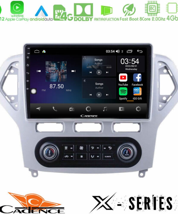 Kimpiris - Cadence X Series Ford Mondeo 2007-2011 (Auto A/C) 8Core Android12 4+64GB Navigation Multimedia Tablet 9"