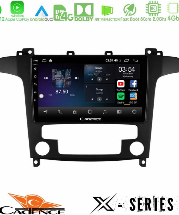 Kimpiris - Cadence X Series Ford S-Max 2006-2012 8core Android12 4+64GB Navigation Multimedia Tablet 9"