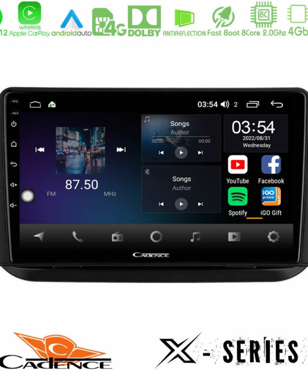 Kimpiris - Cadence X Series Fiat Fiorino/Citroen Nemo/Peugeot Bipper 8core Android 14 4+64GB Navigation Multimedia Tablet 10"