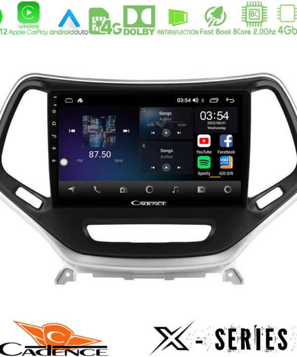 Kimpiris - Cadence X Series Jeep Cherokee 2014-2019 8core Android12 4+64GB Navigation Multimedia Tablet 9" (Ασημί Χρώμα)