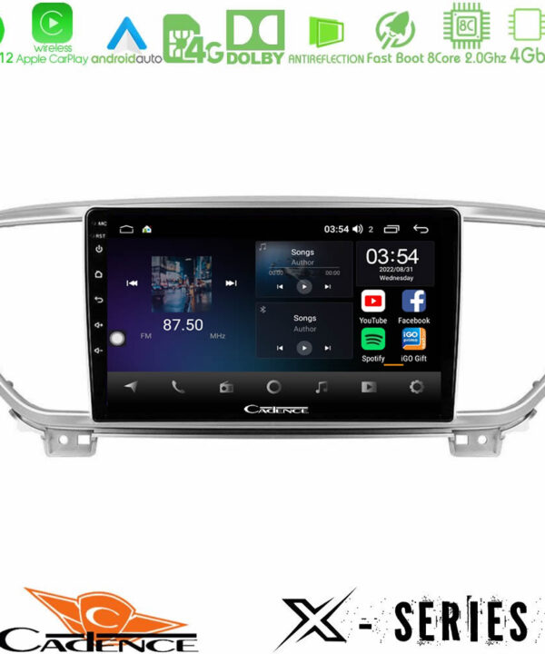 Kimpiris - Cadence X Series Kia Sportage 2018-2021 8Core Android12 4+64GB Navigation Multimedia Tablet 9"