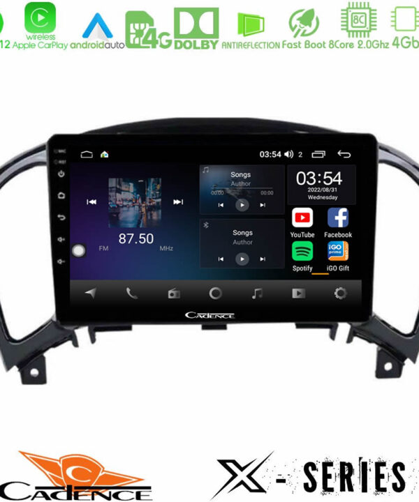 Kimpiris - Cadence X Series Nissan Juke 8core Android12 4+64GB Navigation Multimedia Tablet 9"
