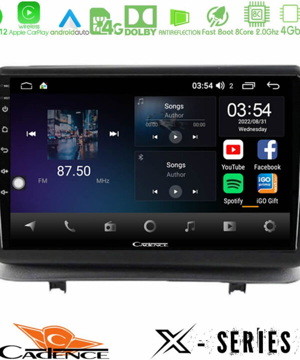 Kimpiris - Cadence X Series Renault Clio 2005-2012 8core Android12 4+64GB Navigation Multimedia Tablet 9"