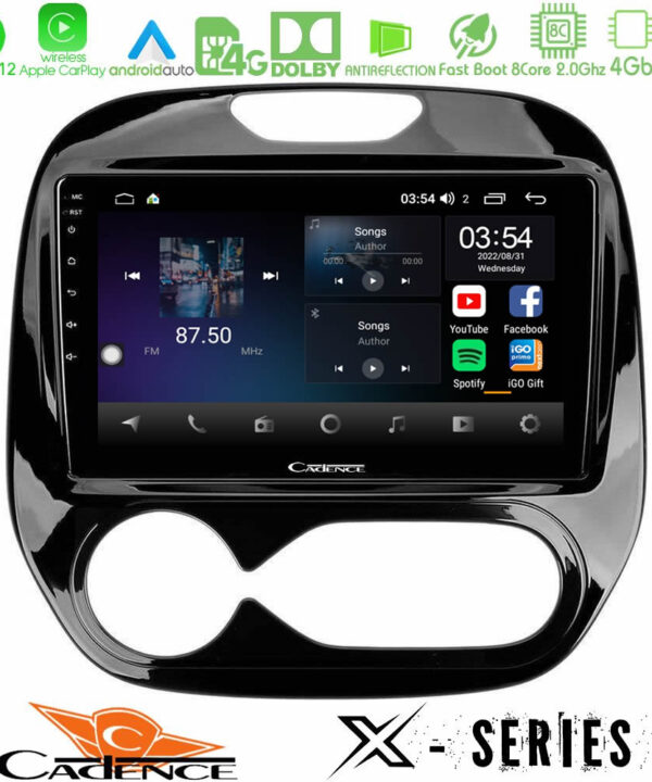 Kimpiris - Cadence X Series Renault Captur 2013-2019 (Auto AC) 8core Android12 4+64GB Navigation Multimedia Tablet 9"