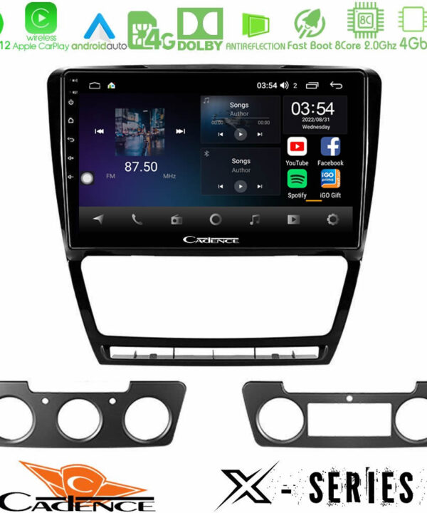Kimpiris - Cadence X Series Skoda Octavia 5 8core Android12 4+64GB Navigation Multimedia Tablet 10"