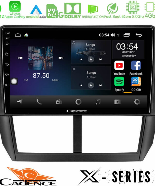 Kimpiris - Cadence X Series Subaru Forester 8core Android12 4+64GB Navigation Multimedia Tablet 9"