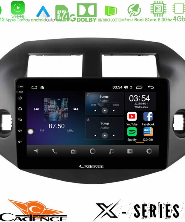 Kimpiris - Cadence X Series Toyota Rav4 2006-2012 8core Android12 4+64GB Navigation Multimedia Tablet 10"