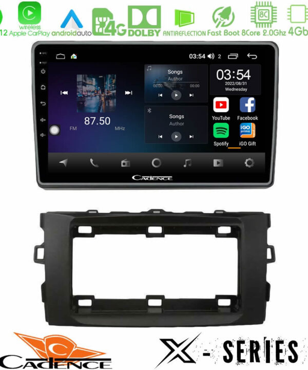 Kimpiris - Cadence X Series Toyota Auris 2013-2016 8core Android12 4+64GB Navigation Multimedia Tablet 10"