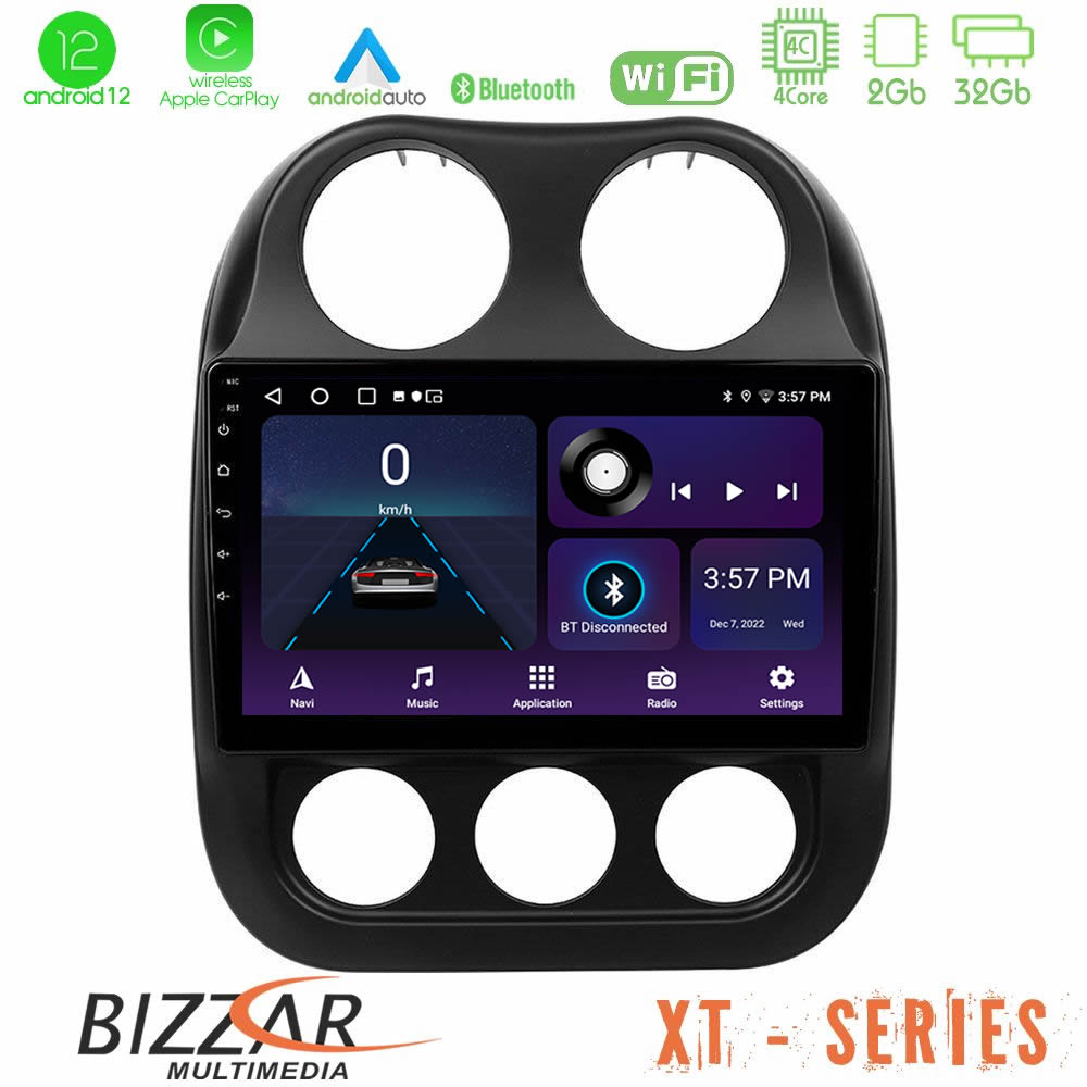 Kimpiris - Bizzar XT Series Jeep Compass 2012-2016 4Core Android12 2+32GB Navigation Multimedia Tablet 9"