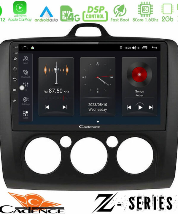 Kimpiris - Cadence Z Series Ford Focus Manual AC 8core Android12 2+32GB Navigation Multimedia Tablet 9" (Μαύρο Χρώμα)
