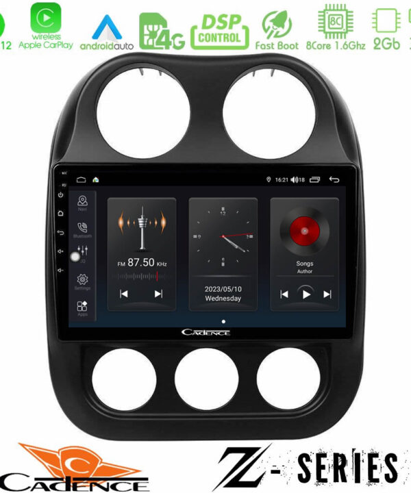 Kimpiris - Cadence Z Series Jeep Compass 2012-2016 8core Android12 2+32GB Navigation Multimedia Tablet 9"