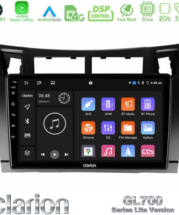 Kimpiris - Clarion GL700 Lite Series 8Core Android11 2+32GB Toyota Yaris Navigation Multimedia Tablet 9" (Μαύρο Χρώμα) Με Carplay & Android Auto