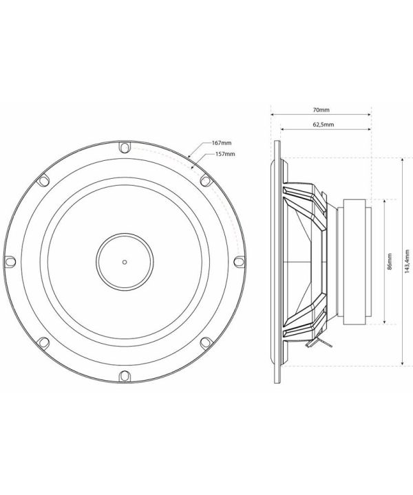 5cm) 2-way compo speakers 65W RMS 4Ω
