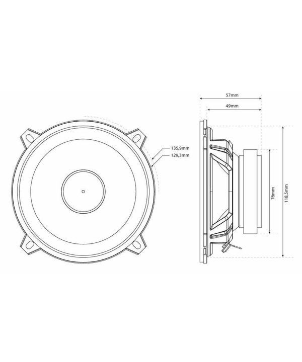 5.25“ (13cm) 2-way compo speakers 55W RMS 4Ω