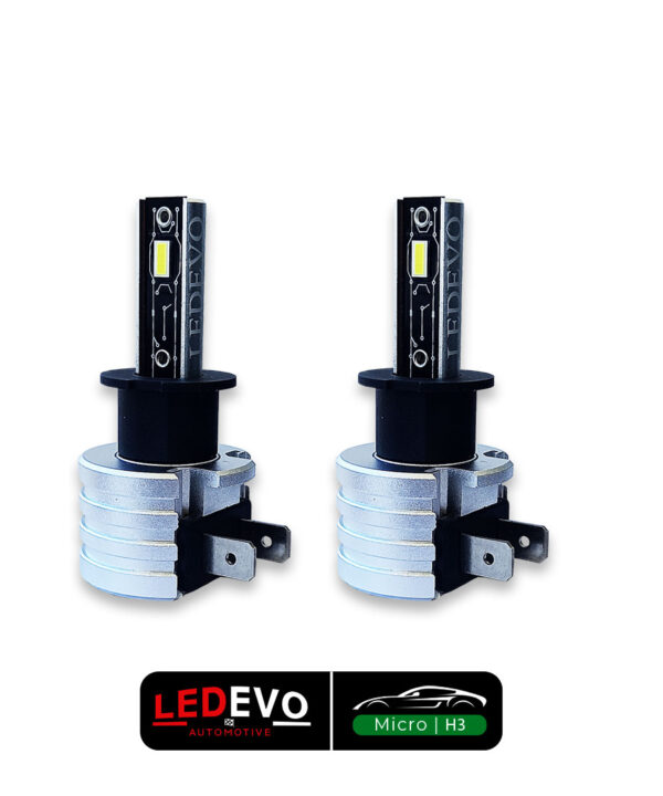 LED HEADLIGHTS H3 5000LM 9-30V MINI DESIGN PLUG & PLAY LEDEVO MICRO - KIMPIRIS.GR