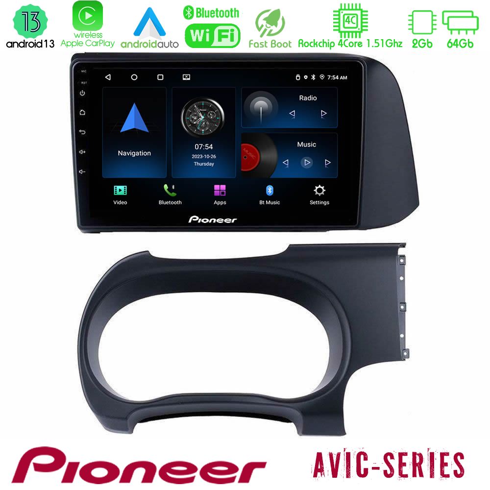Kimpiris - Pioneer AVIC 4Core Android13 2+64GB Hyundai i10 Navigation Multimedia Tablet 9"
