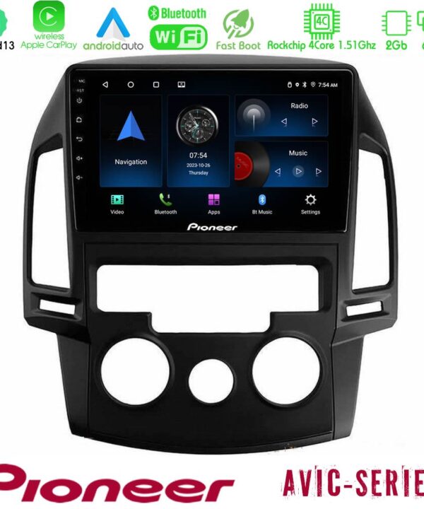 Kimpiris - Pioneer AVIC 4Core Android13 2+64GB Hyundai i30 2007-2012 Manual A/C Navigation Multimedia Tablet 9"