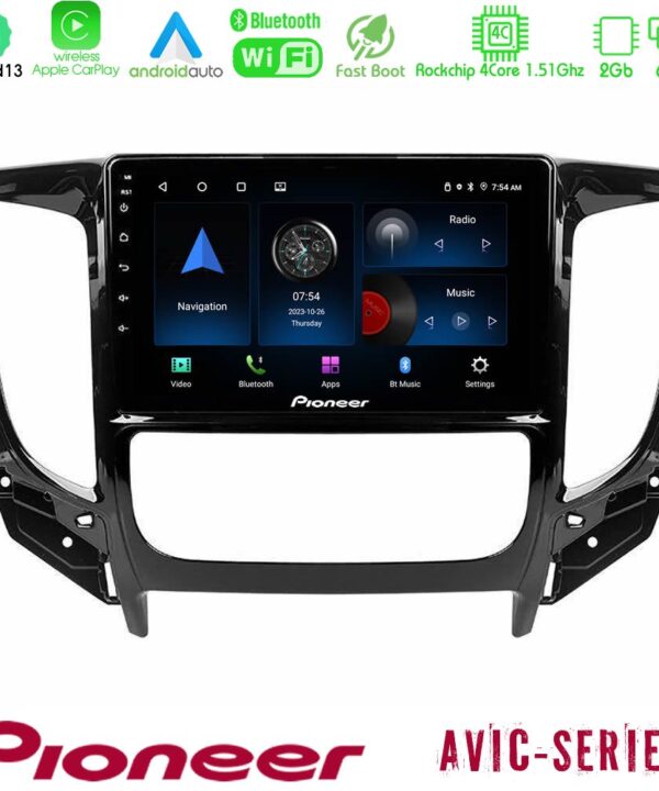 Kimpiris - Pioneer AVIC 4Core Android13 2+64GB Mitsubishi L200 2016-> & Fiat Fullback (Auto A/C) Navigation Multimedia Tablet 9"