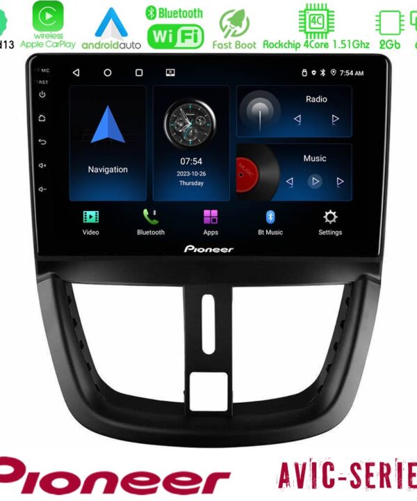 Kimpiris - Pioneer AVIC 4Core Android13 2+64GB Peugeot 207 Navigation Multimedia Tablet 9"