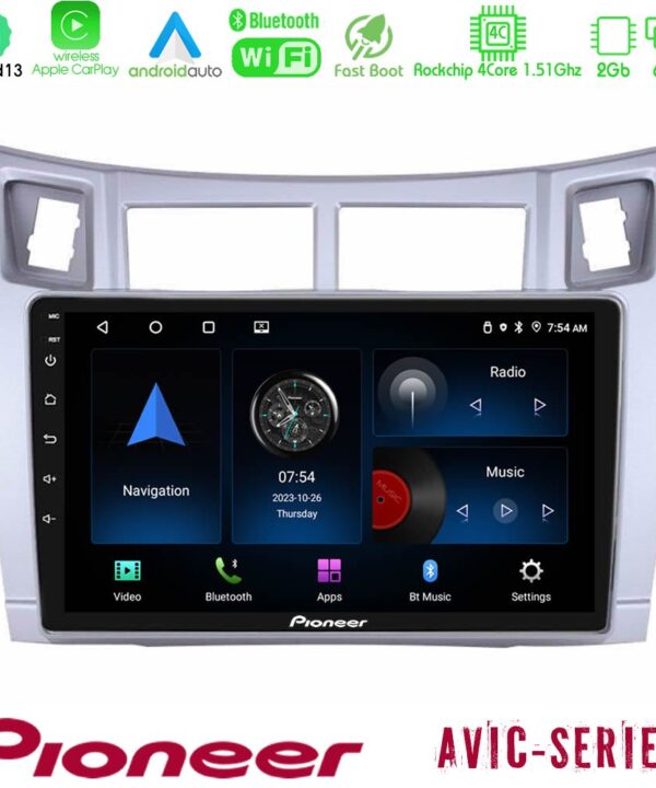 Kimpiris - Pioneer AVIC 4Core Android13 2+64GB Toyota Yaris Navigation Multimedia Tablet 9" (Ασημί Χρώμα)