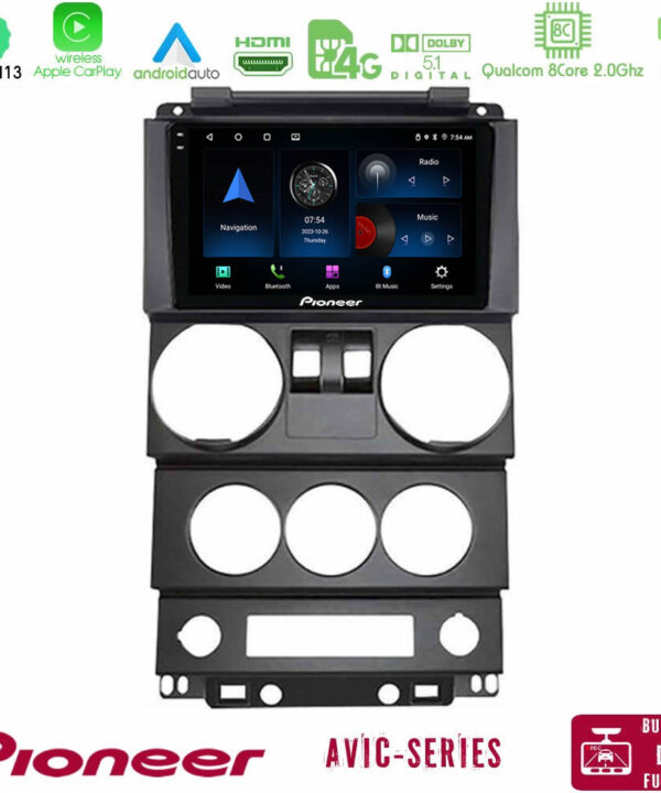 Kimpiris - Pioneer AVIC 8Core Android13 4+64GB Jeep Wrangler 2Door 2008-2010 Navigation Multimedia Tablet 9"